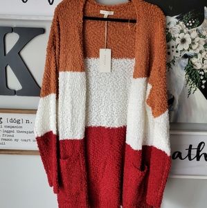 Color Block Popcorn Cardigan